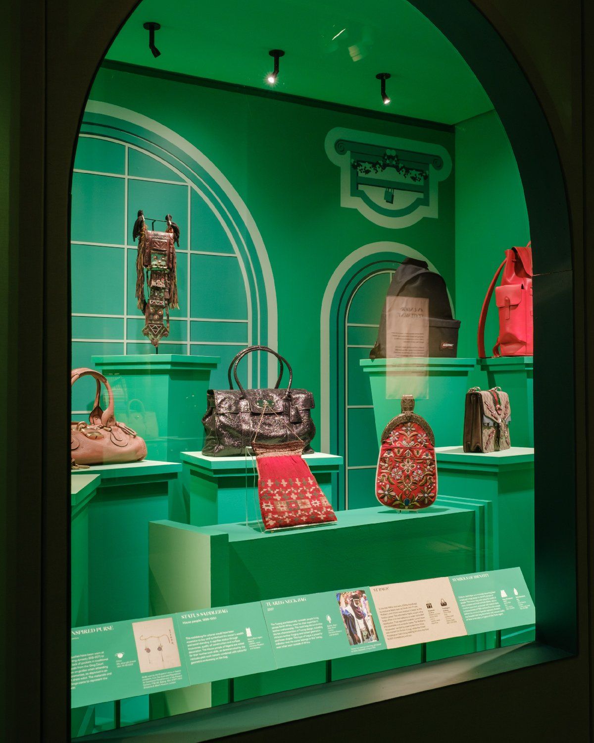 Vintage Mulberry handbags at the V&A museum